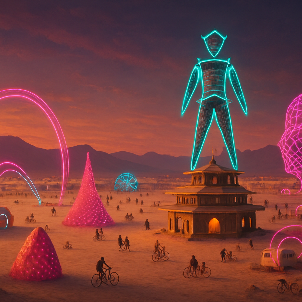 Burning Man Black Rock City Paint by diamonds art