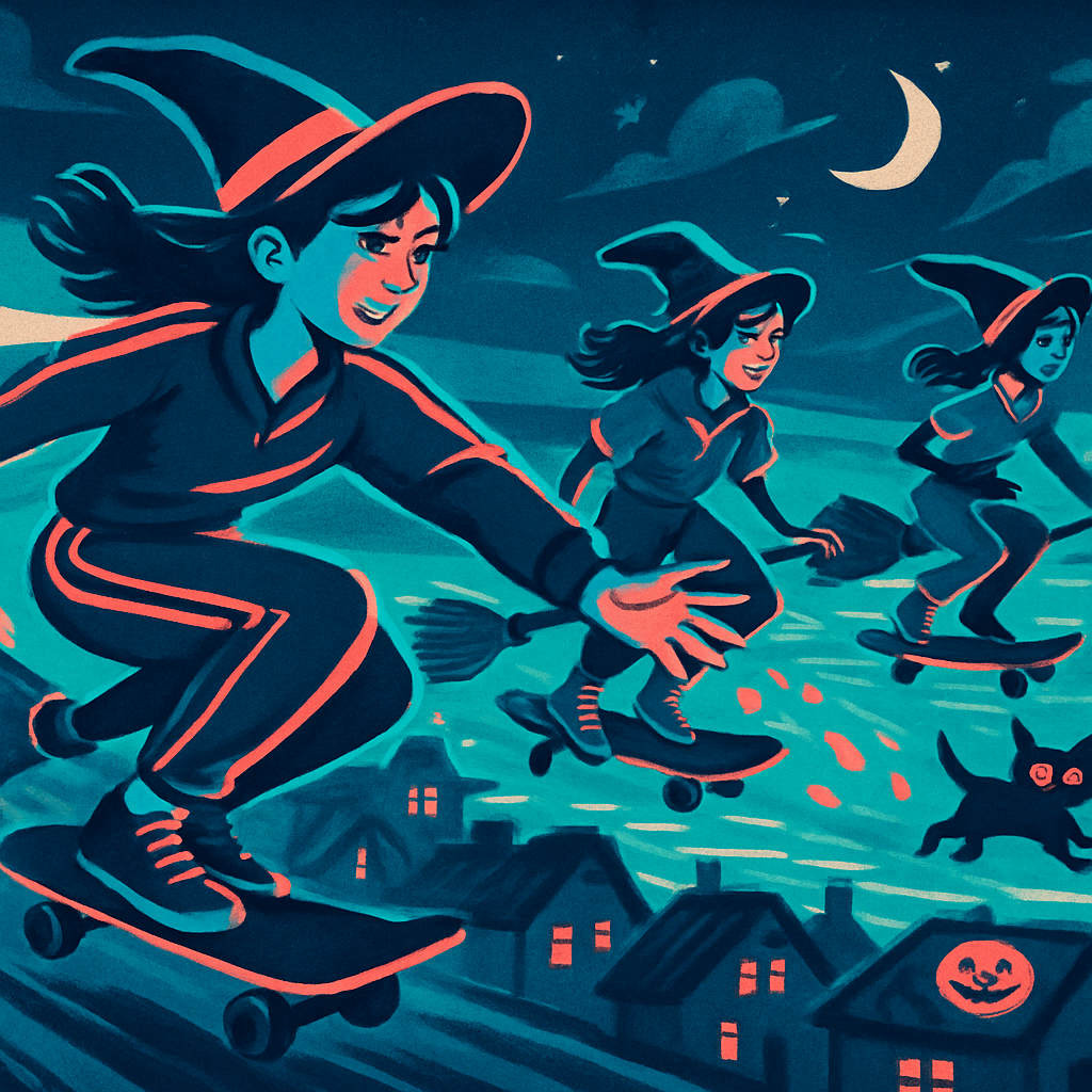 Moonlit Broomboard Race painting diamond kit