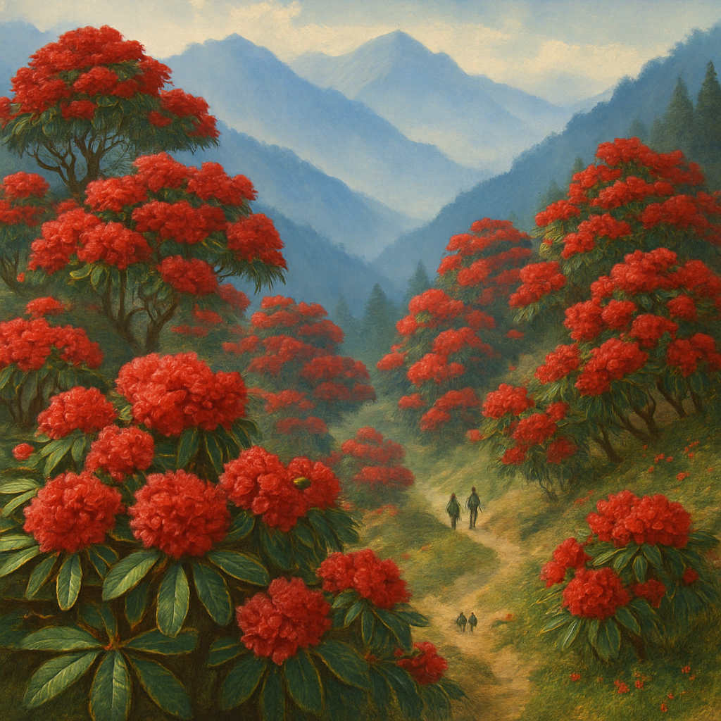Rhododendron Arboreum Mountain Rhododendron diamonded painting kits