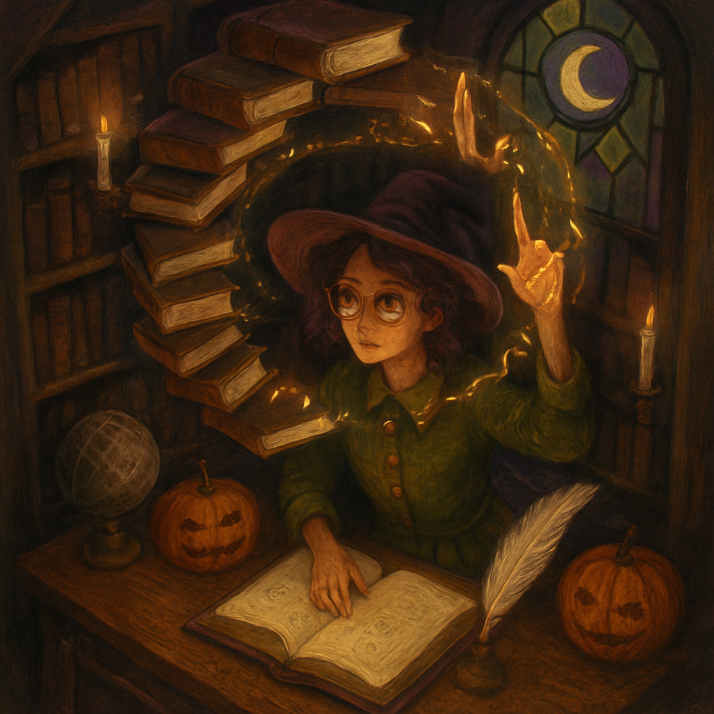 Witchs Library Of Echoing Spellbooks paint by diamonds