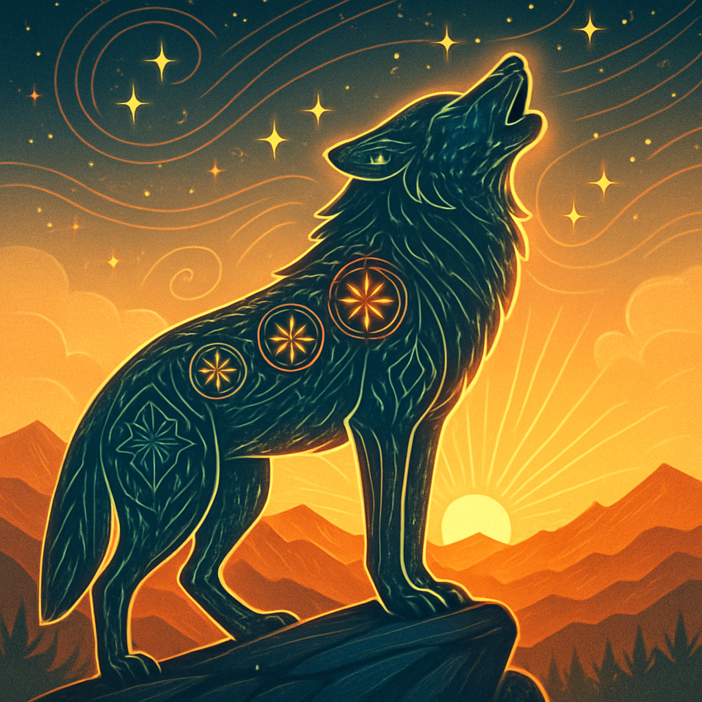 Auric Mountain Wolf Song Paint by diamonds art