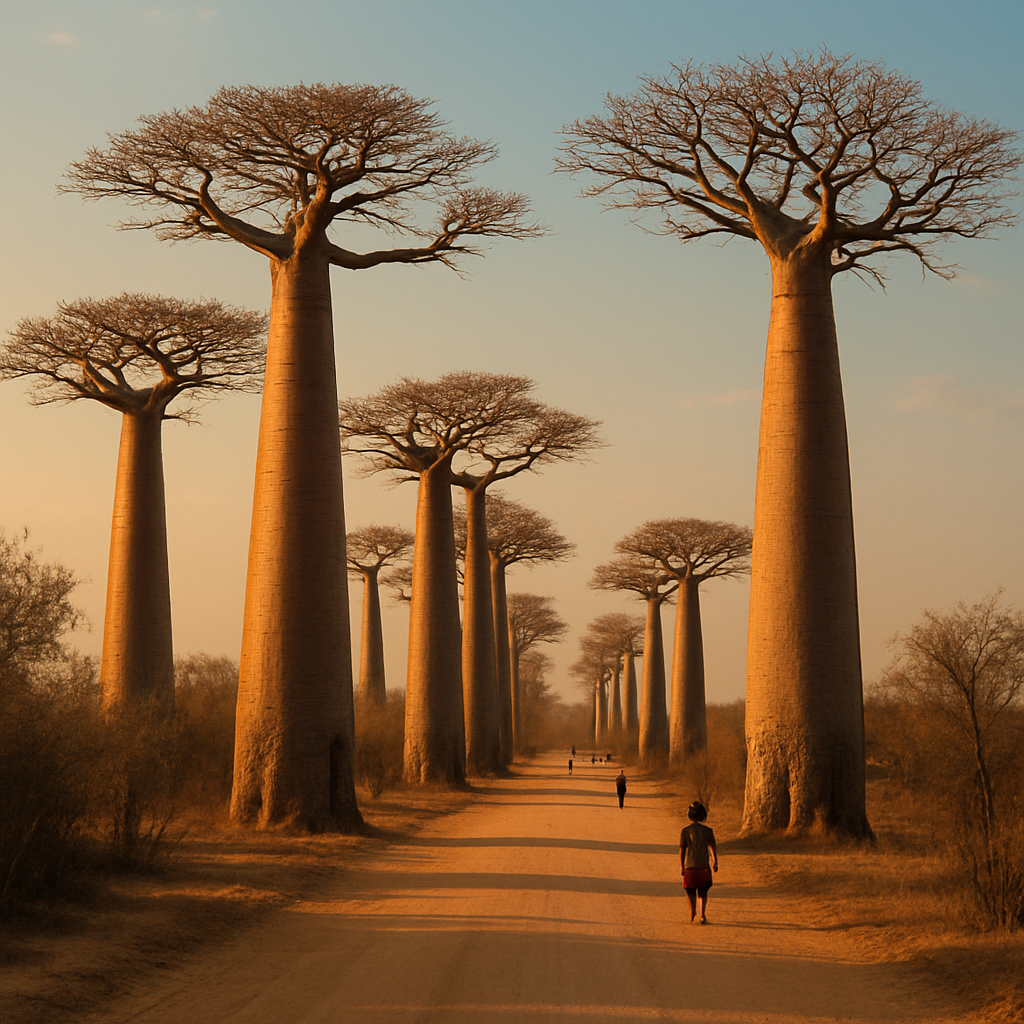 Adansonia Grandidieri Madagascar Baobab Alley Paint by diamonds kits