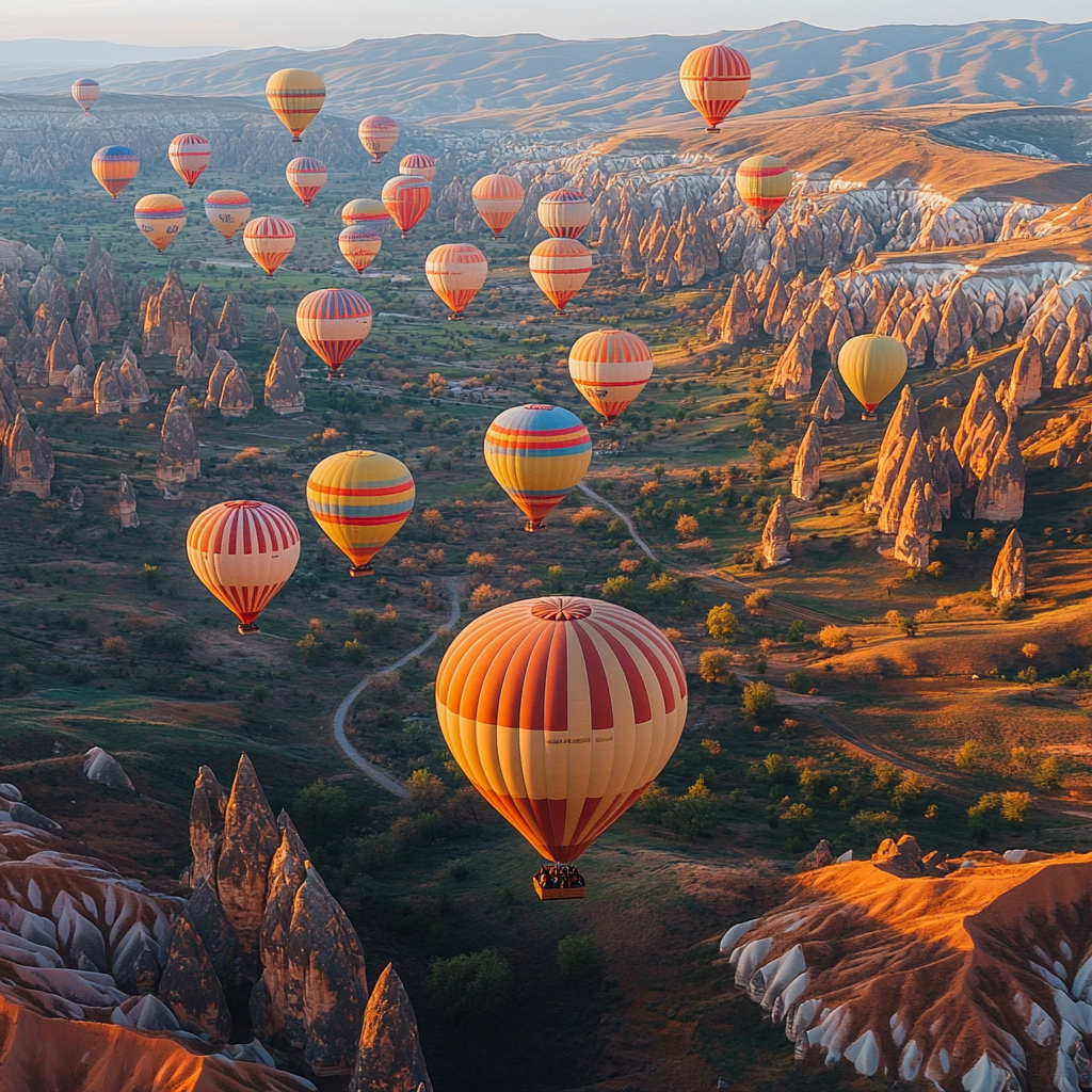 Cappadocia Balloon Sunrise paint by diamonds