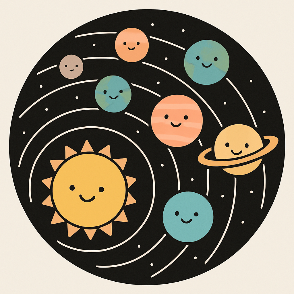 Solar System Friends paint by color