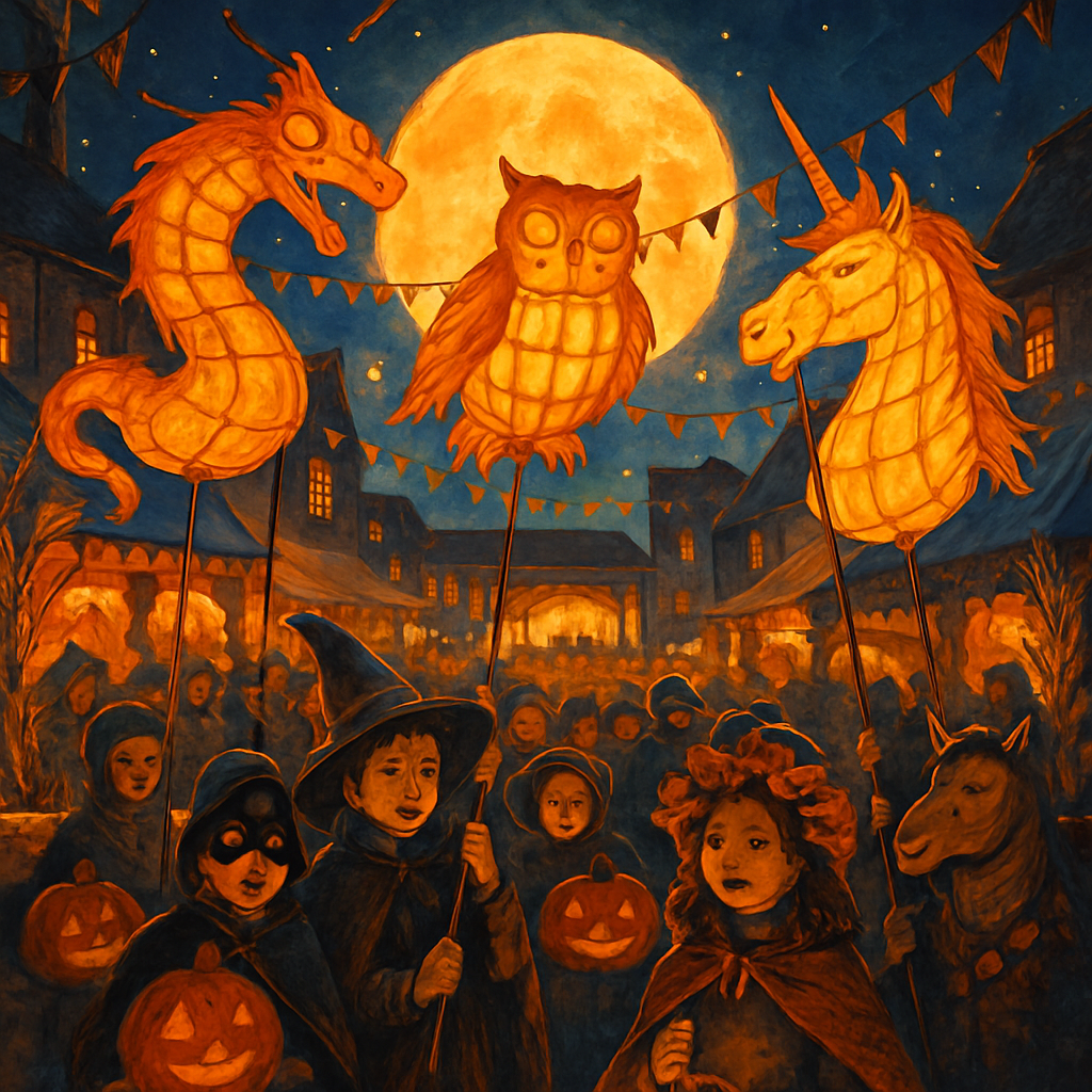 Harvest Moon Lantern Parade DIY paint by diamonds