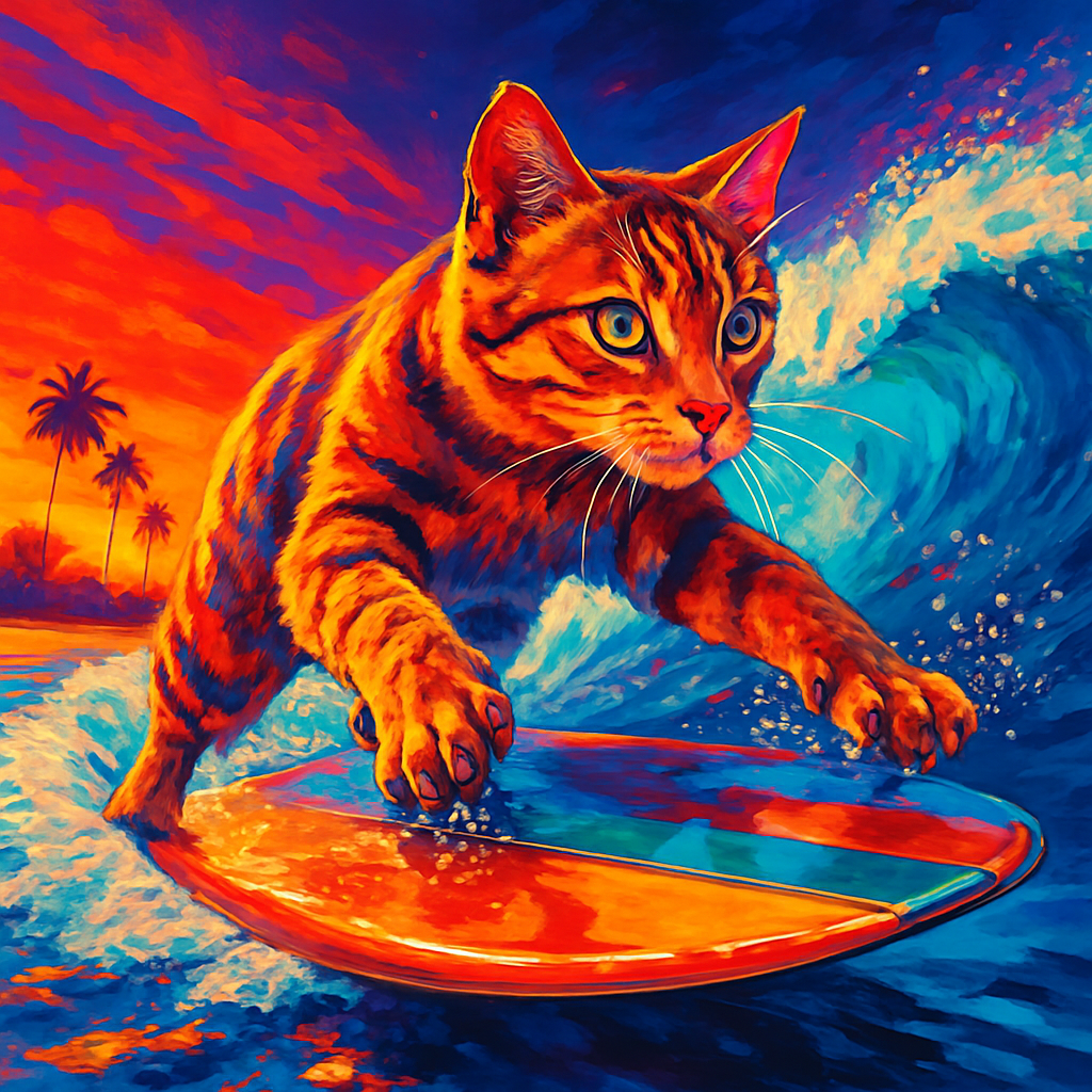 Surfboard Sunset Pounce diamond painting