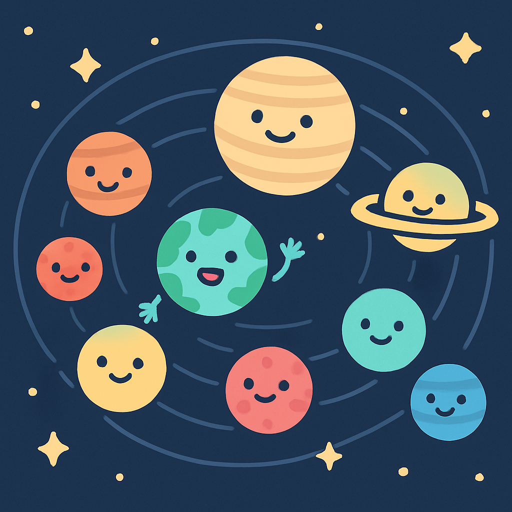 Friendly Solar System Parade painting diamond kit