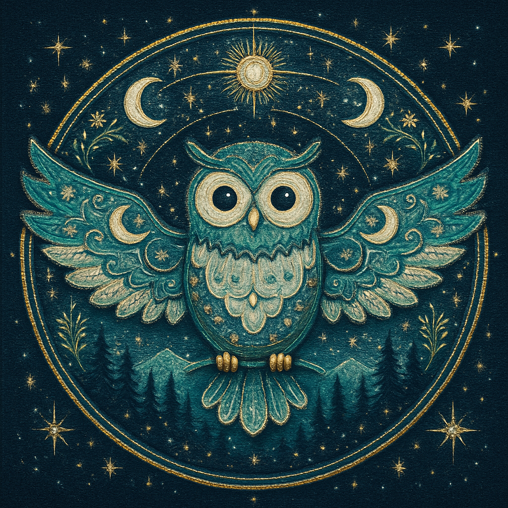 Moonloom Owl Mandala Painting by diamonds kit