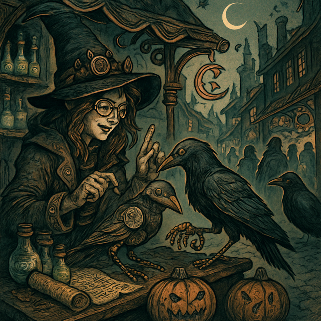 Witchs Market Of Clockwork Crows DIY paint by diamonds