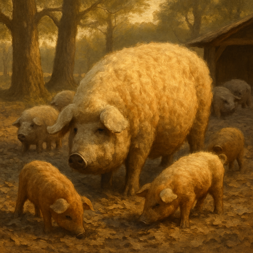 Mangalica Pig paint by diamonds