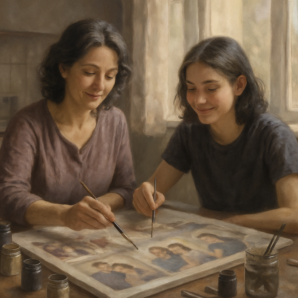 Heartfelt Canvas Painted Moments Of Pure Devotion Painting by diamonds kit