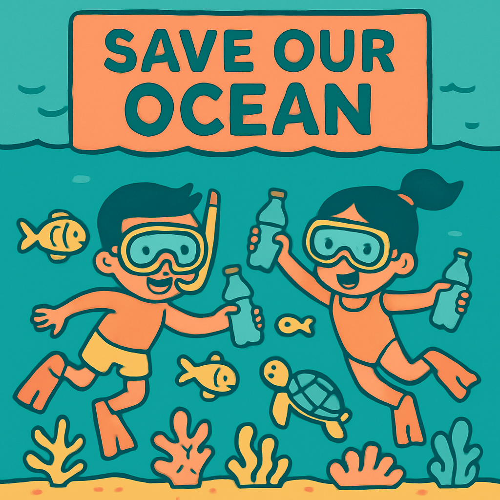 Coral Reef Cleanup Squad painting diamond kit
