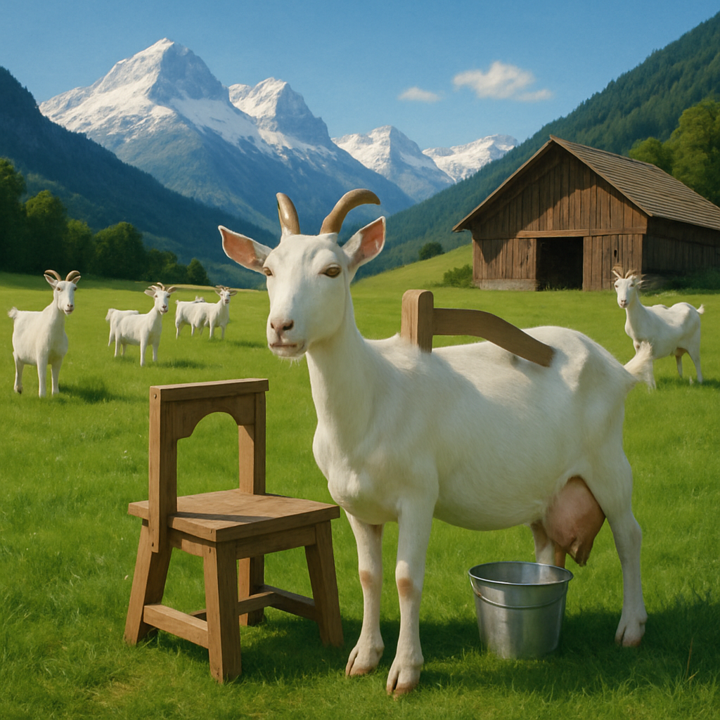 Saanen Goat - Switzerland Painting by diamonds kit