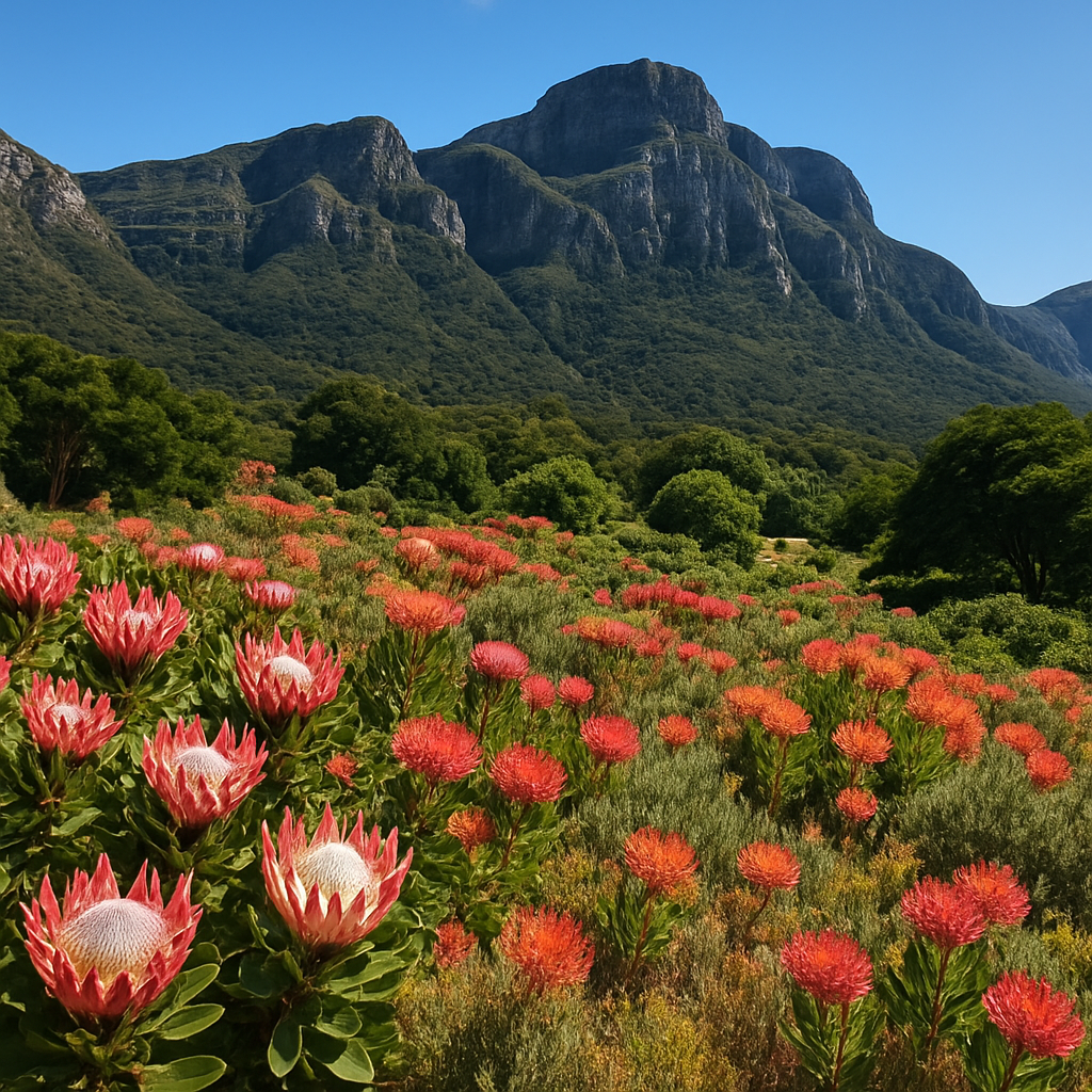 Kirstenbosch National Botanical Garden Protea Slopes paint by color
