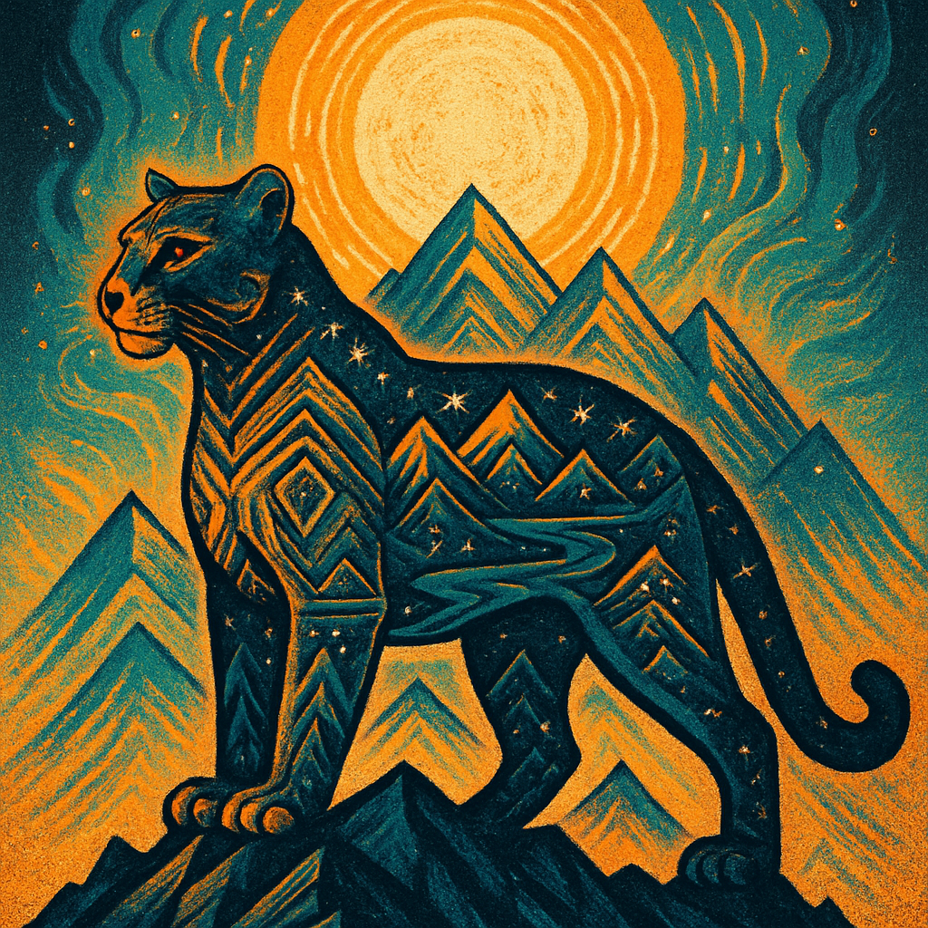 Mountain Lion Of The Radiant Peaks paint by diamond