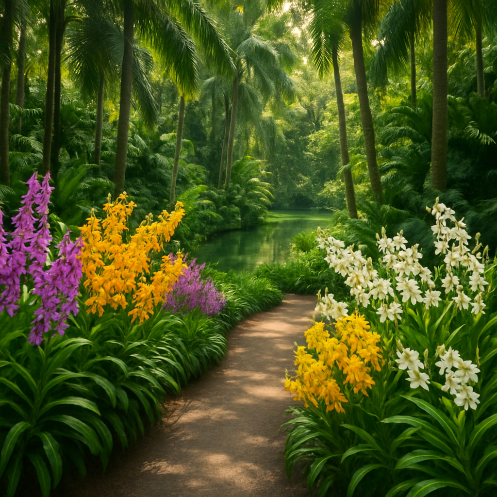 Singapore Botanic Gardens Rainforest And Orchid Collection paint by diamonds