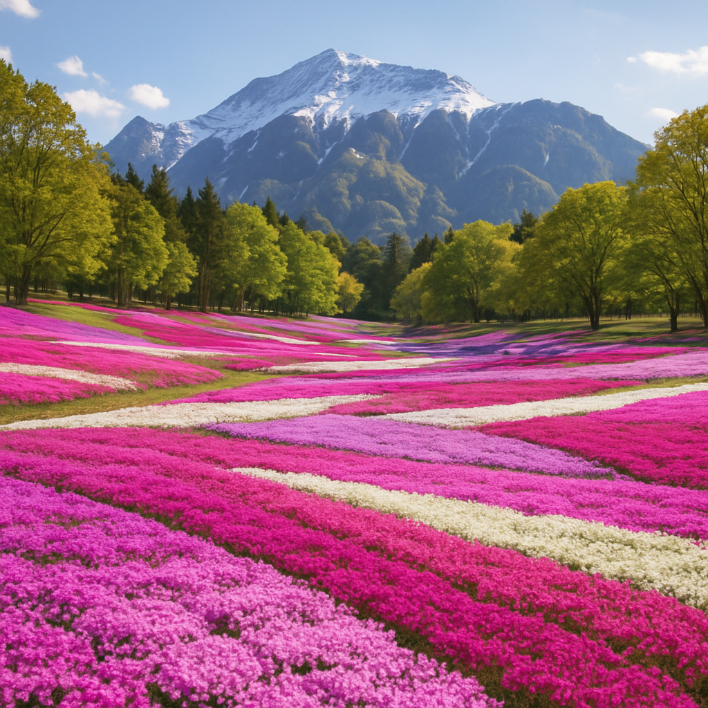 Shibazakura Moss Phlox Fields At Hitsujiyama Park diamonded painting kits