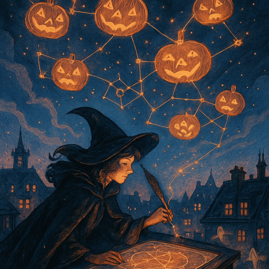 Jack O Lantern Constellation Cartographer paint by diamond