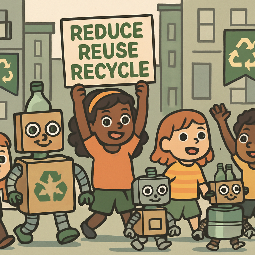 Recycling Robot City Parade painting diamond kit