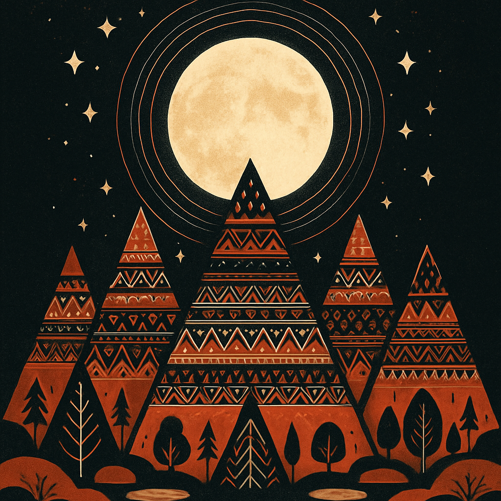 Mountain Choir Under Haloed Moon diamond painting