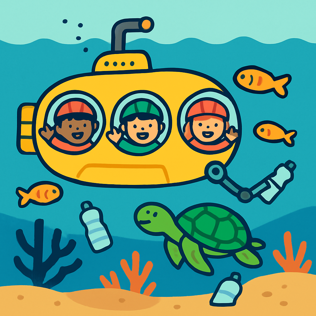 Coral Reef Cleanup Submarine Squad paint by color