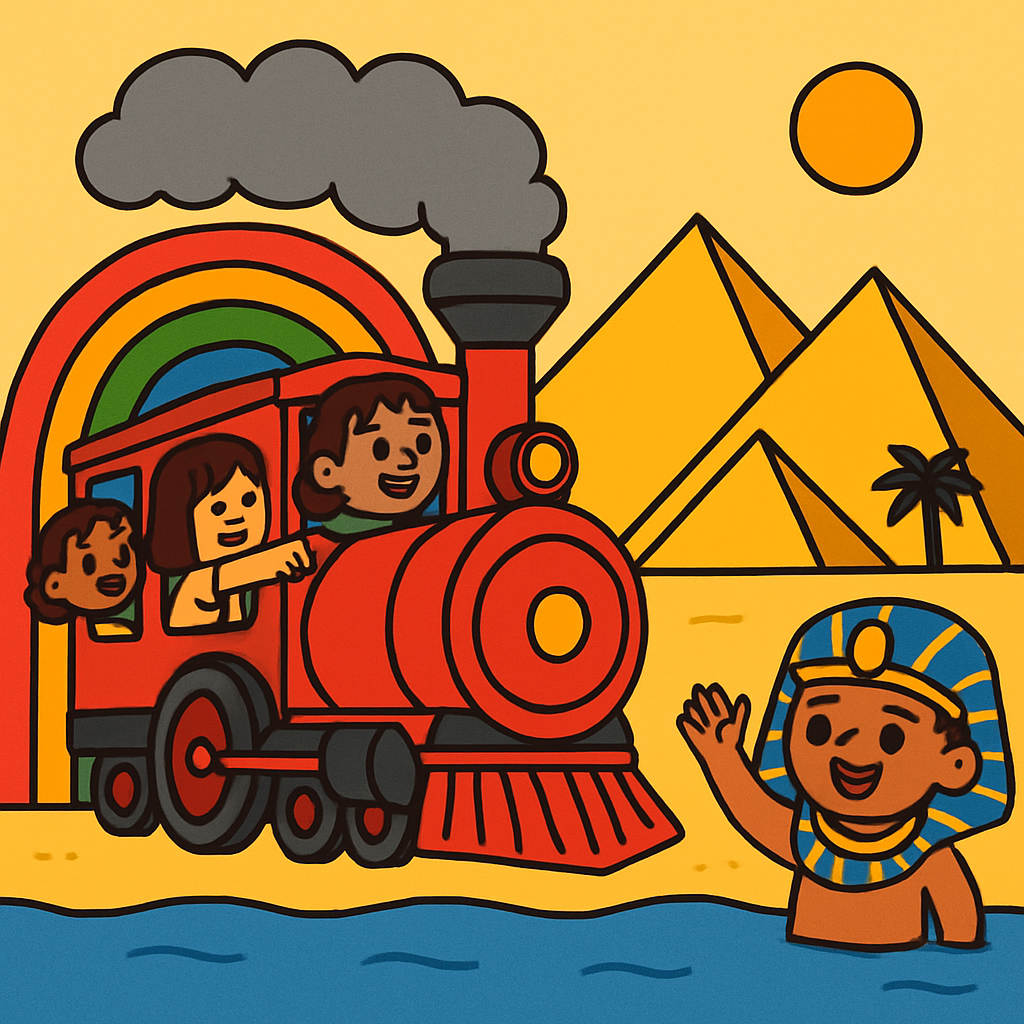 Time Traveling Train To Ancient Egypt painting diamond kit