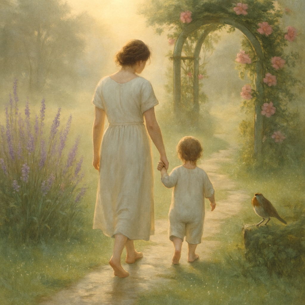Footprints In The Morning Garden diamonded painting kits