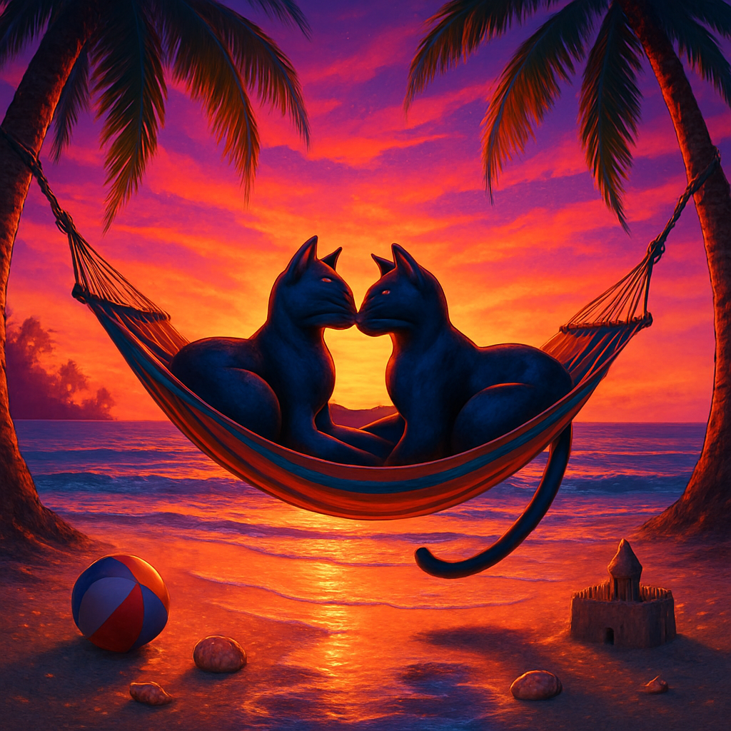 Sunset Hammock Duo Over Tidal Glow Paint by diamonds kits