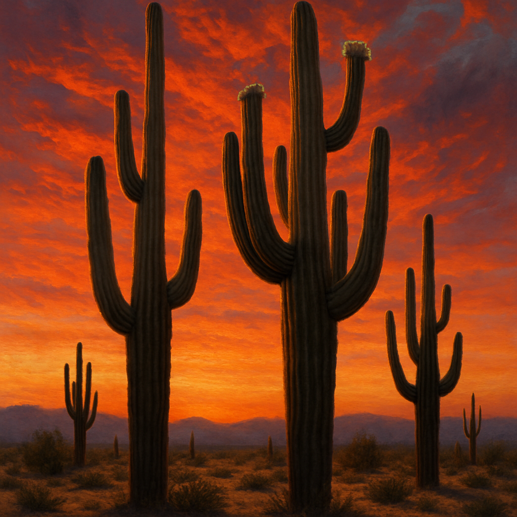 Saguaro Cactus Giants Of The Sonoran Desert diamond painting