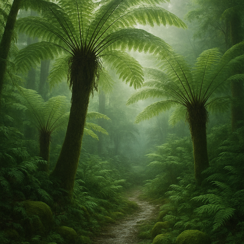 Dicksonia Antarctica Tasmanian Tree Fern Gully paint by diamonds