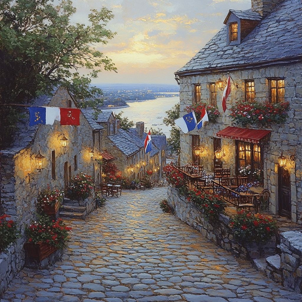 Old Quebec Historic District Canada Painting by diamonds kit