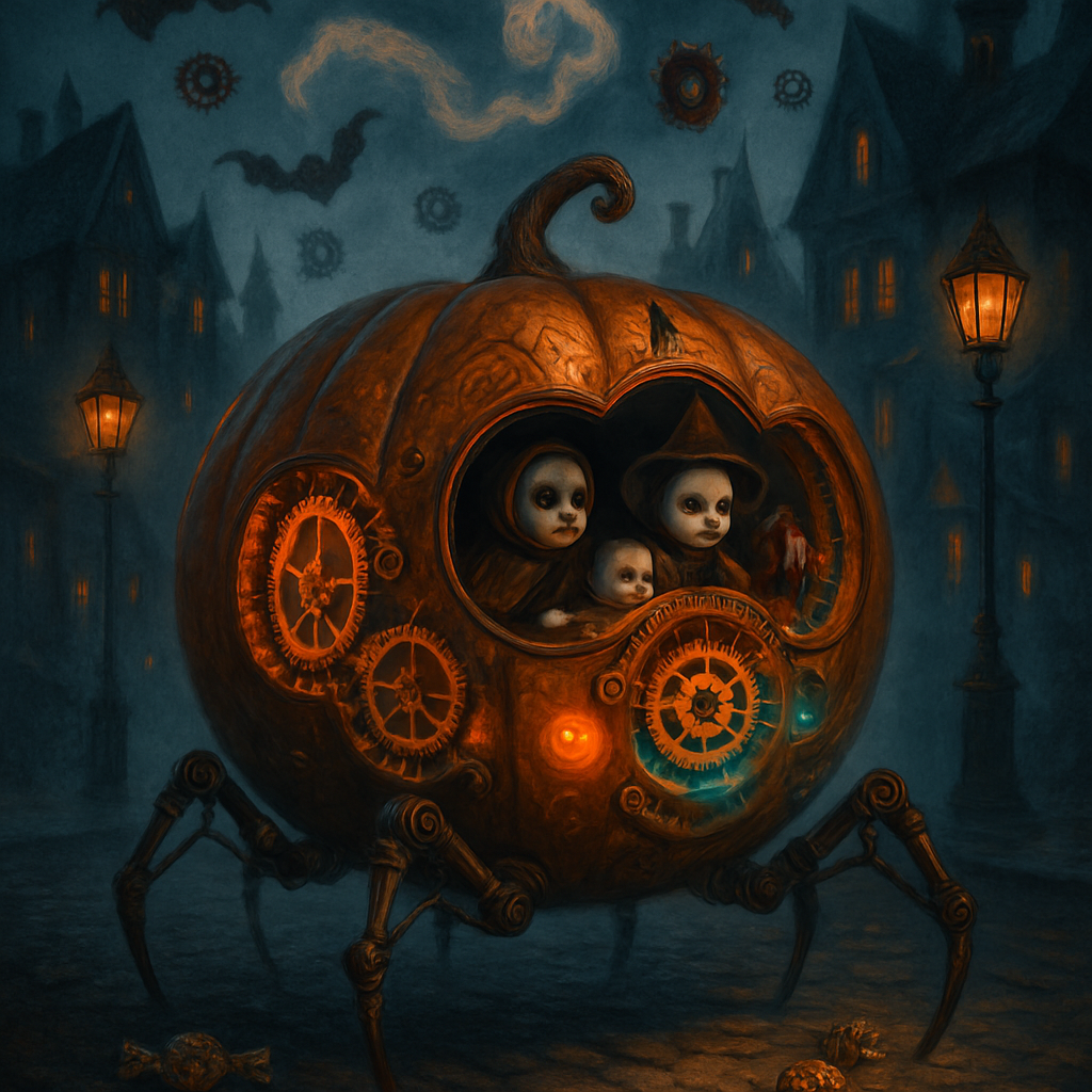 Clockwork Pumpkin Parade painting diamond kit