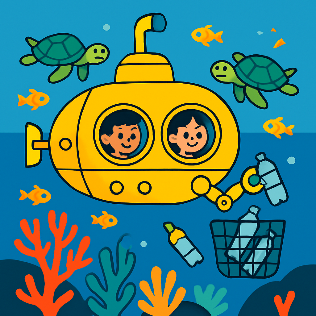 Coral Reef Cleanup Submarine paint by color