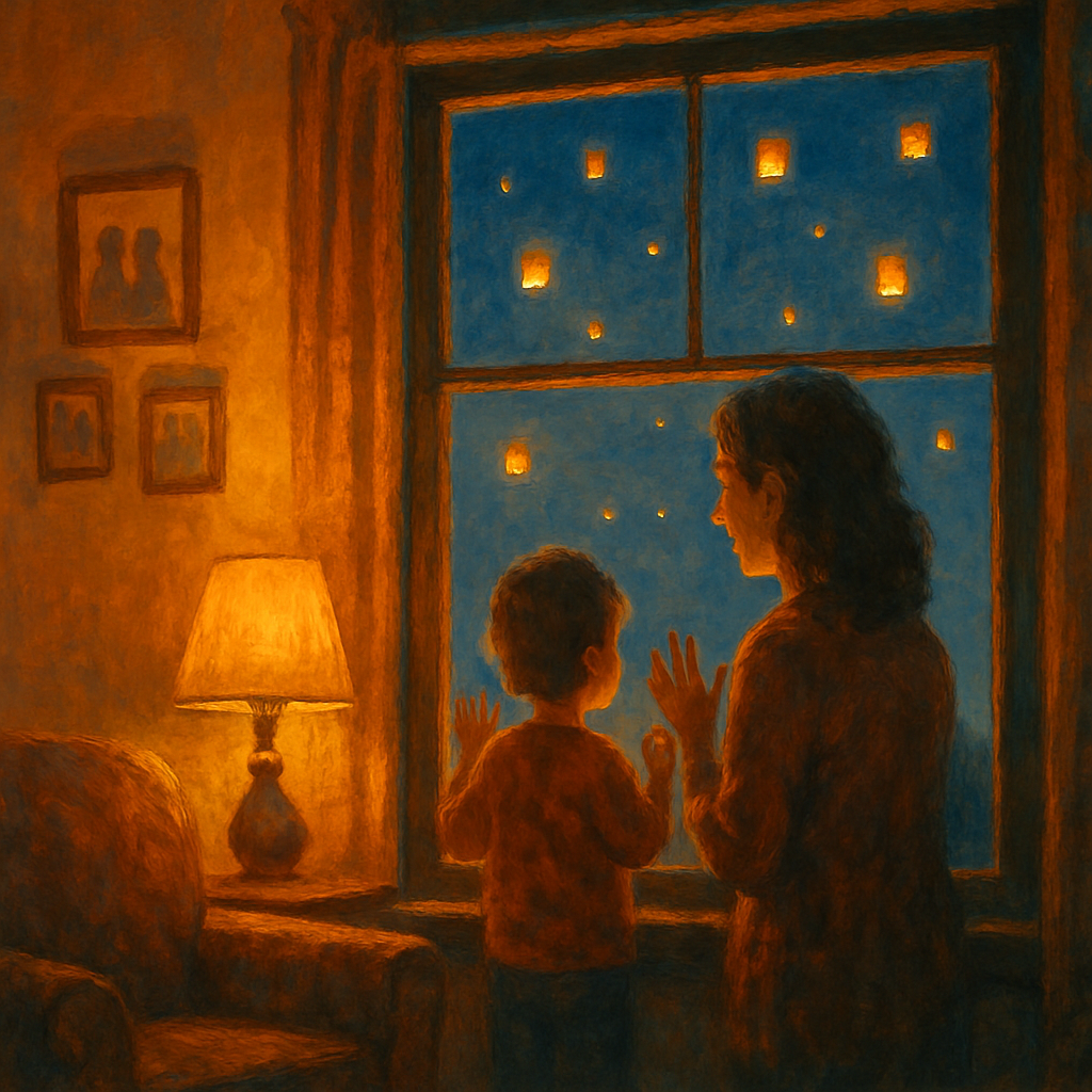 Lanterns Of Homecoming A Mother Waiting At The Window painting diamond kit