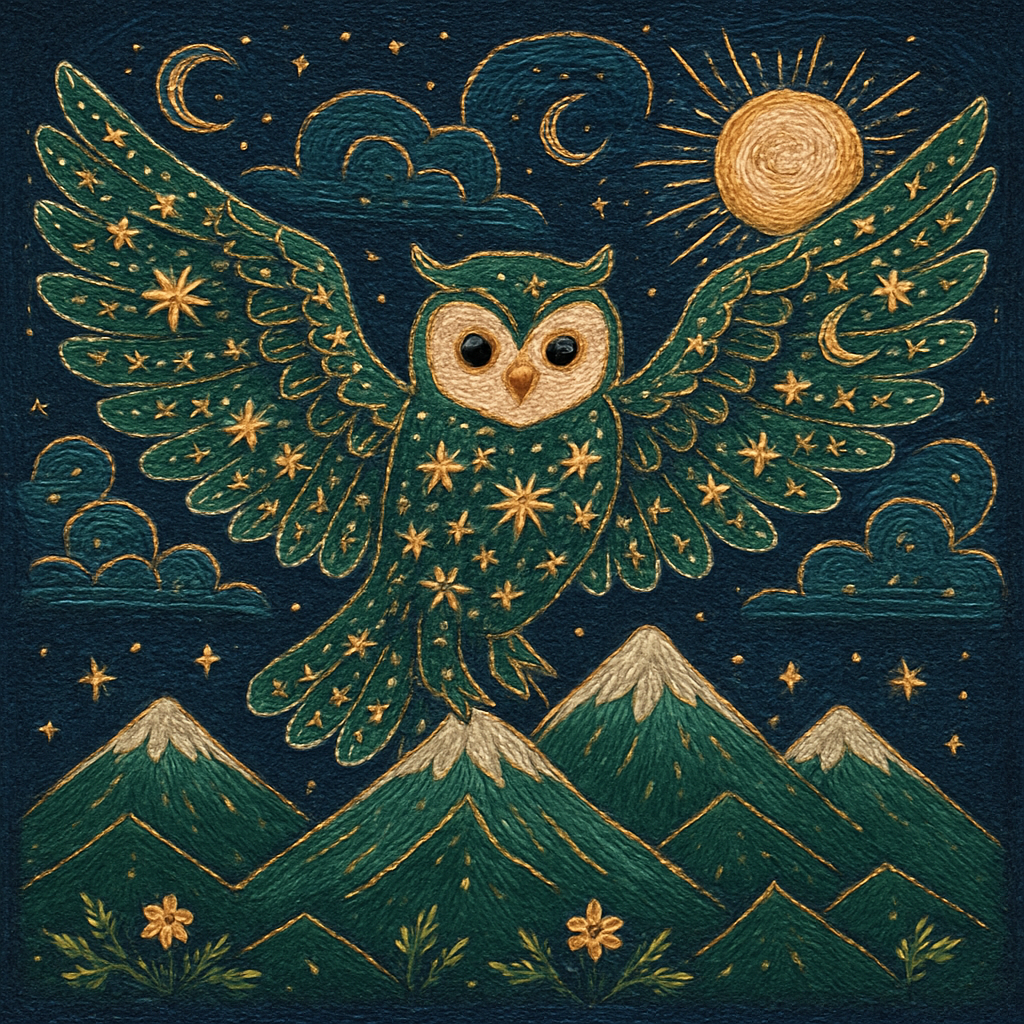 Moonwoven Owl Of The Mountain Choir painting diamond kit