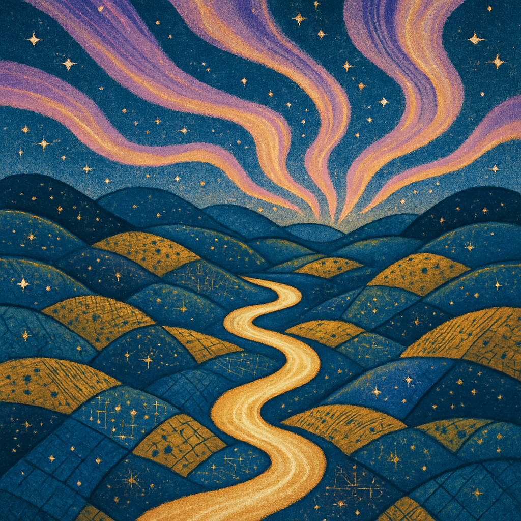 Aurora Hills And Sun Threaded Rivers paint by diamonds