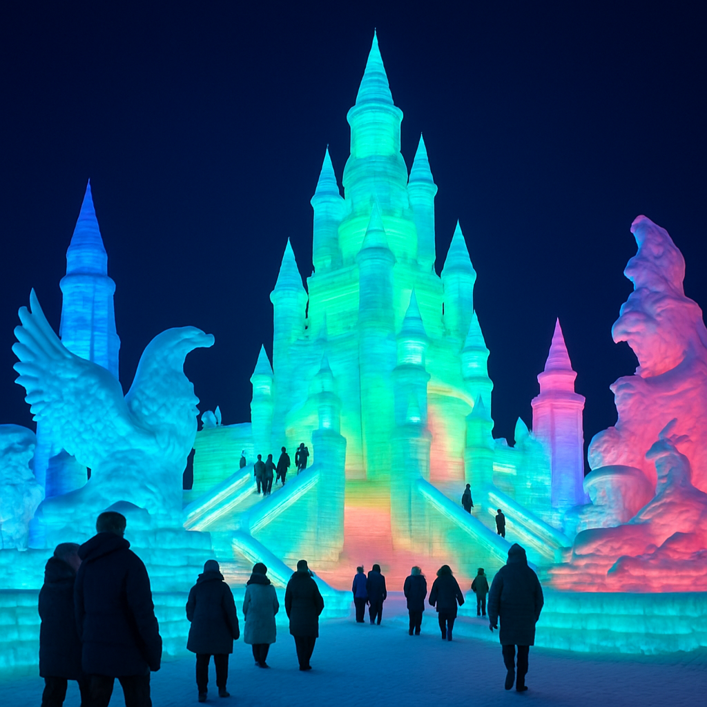 Harbin Ice And Snow Festival Harbin China paint by color