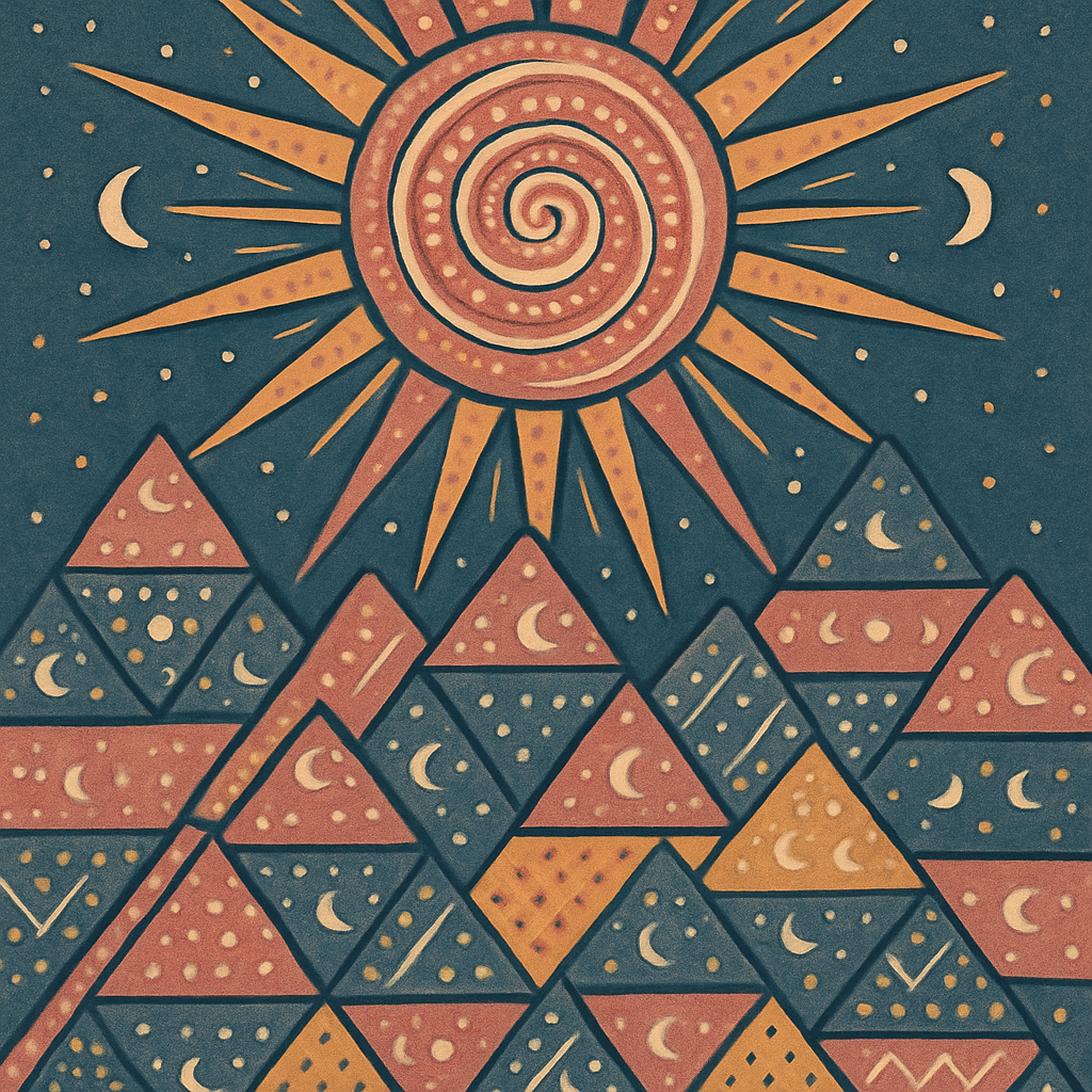 Sun Spiral Over Folk Tiled Mountains Paint by diamonds kits