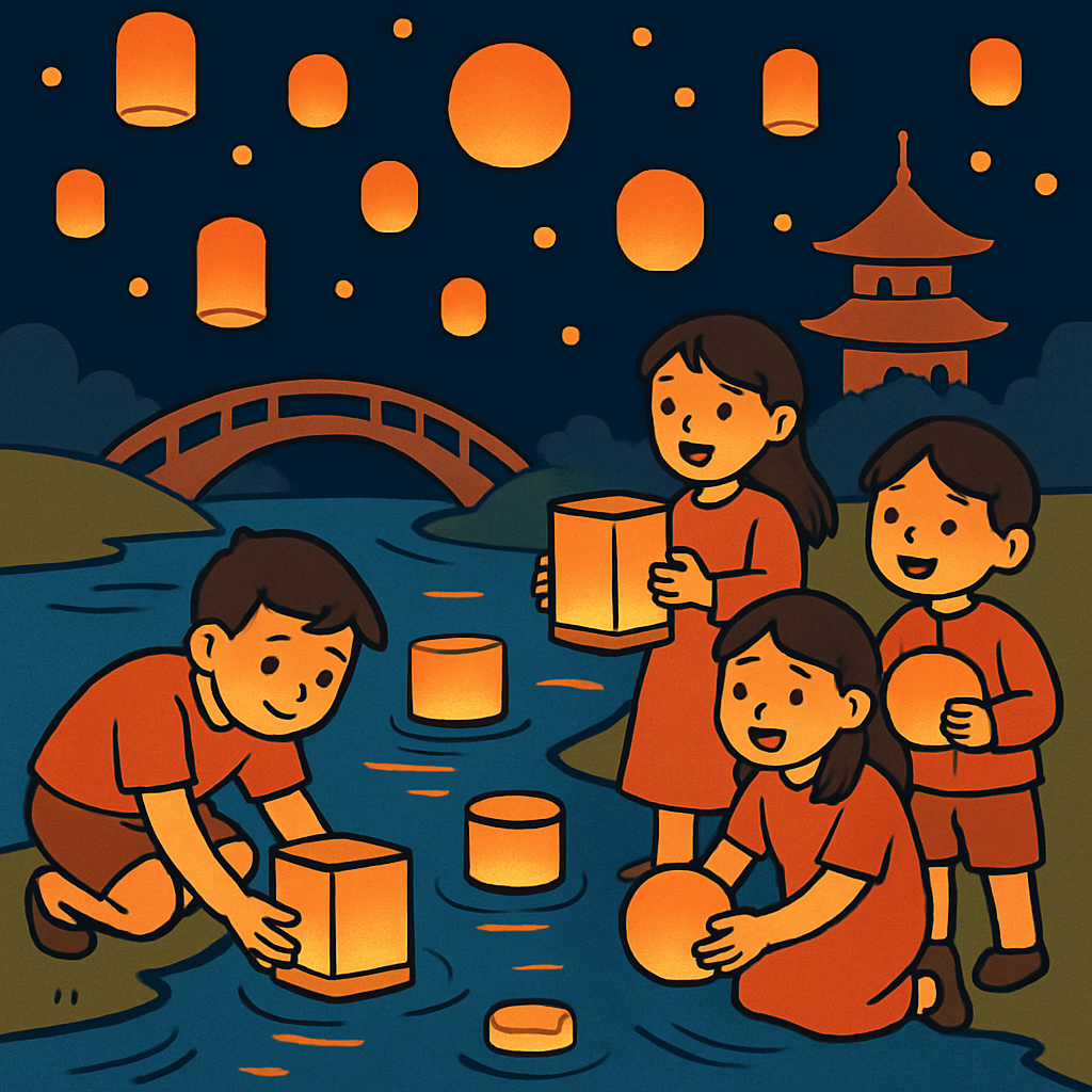 Festival Of Lanterns Over The River Paint by diamonds art