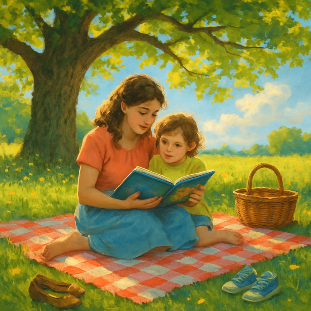 Picnic Of First Stories Under The Old Oak Tree paint by color