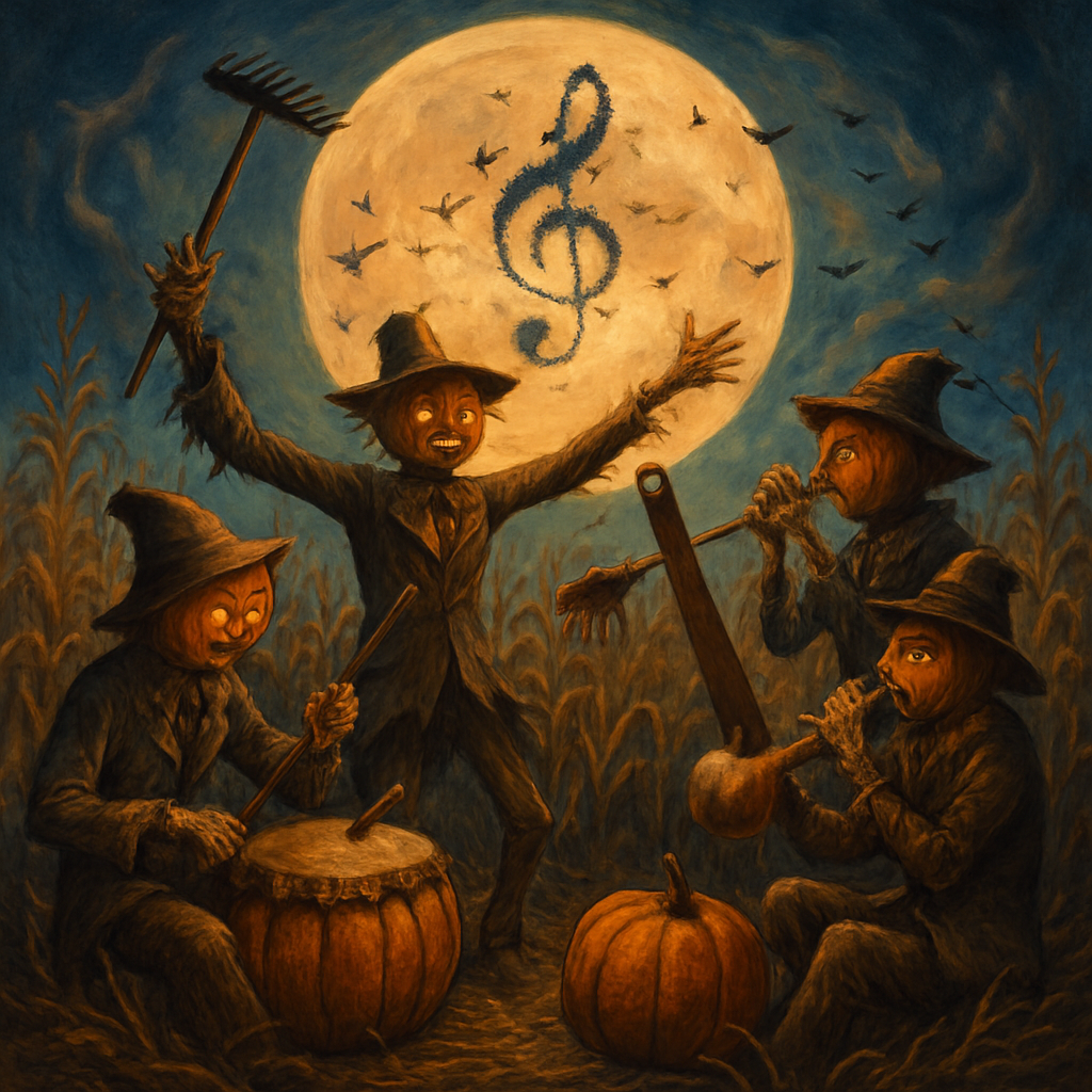 Moonlit Scarecrow Orchestra Paint by diamonds kits