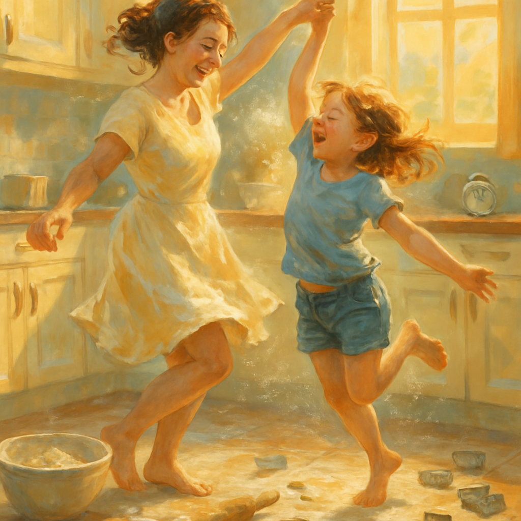 Morning Flour And Little Footprints Kitchen Dance Of Love paint by diamonds