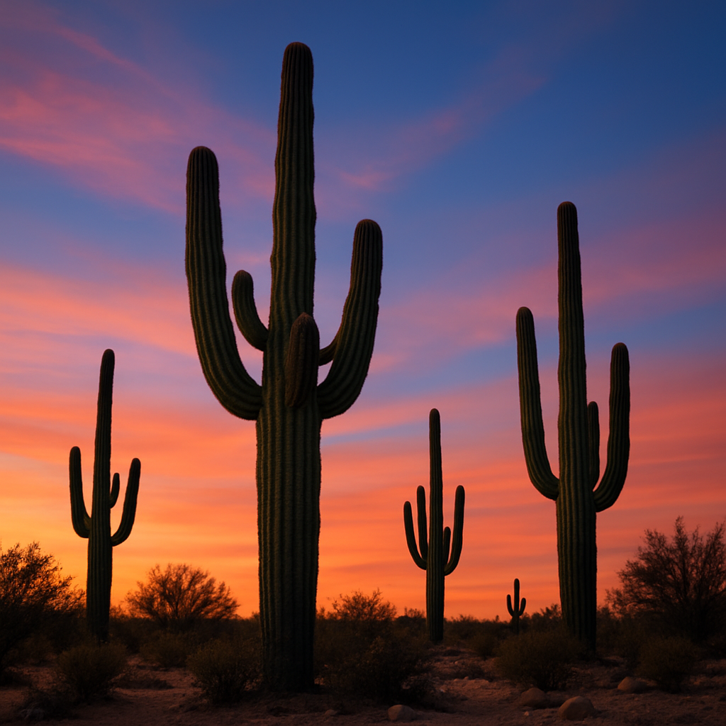 Saguaro Cactus Skyline In The Sonoran Desert Paint by diamonds kits
