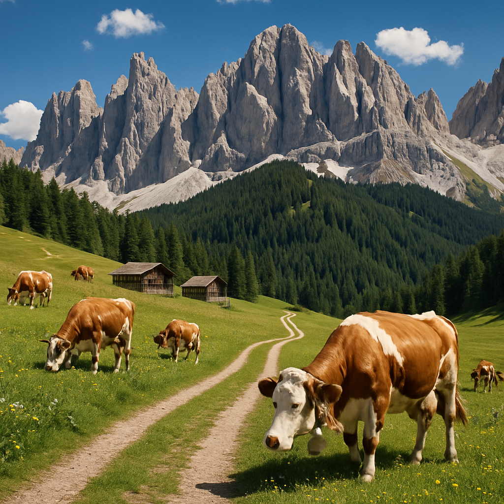 Summer Grazing Below The Dolomites diamonded painting kits