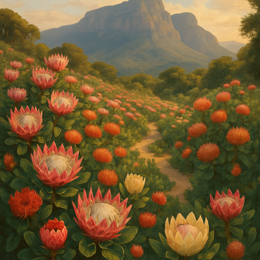 Kirstenbosch National Botanical Garden Protea Slope Painting by diamonds kit
