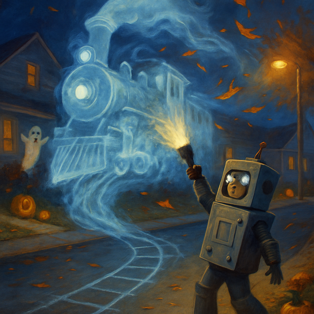 Ghost Train Through The Suburban Driveway diamond painting