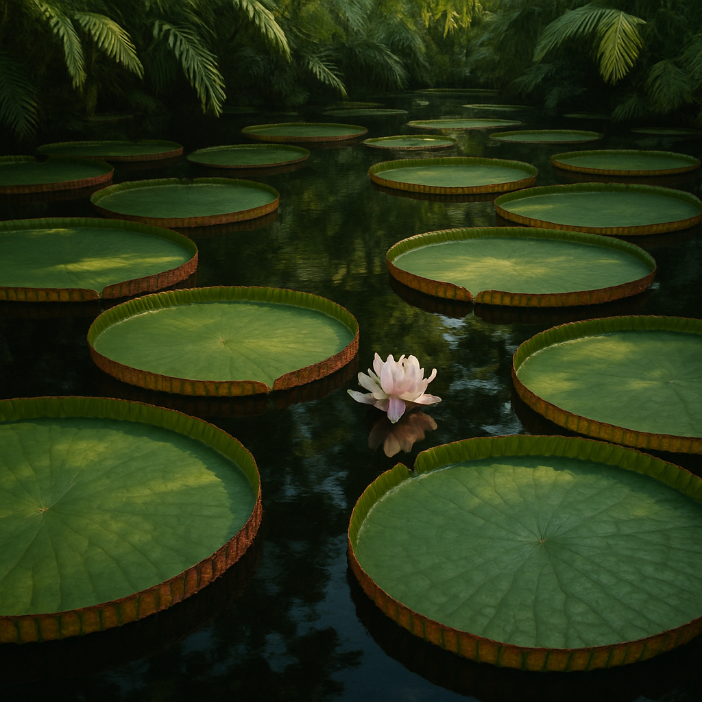 Giant Water Lily Victoria Amazonica On An Amazon Pool DIY paint by diamonds