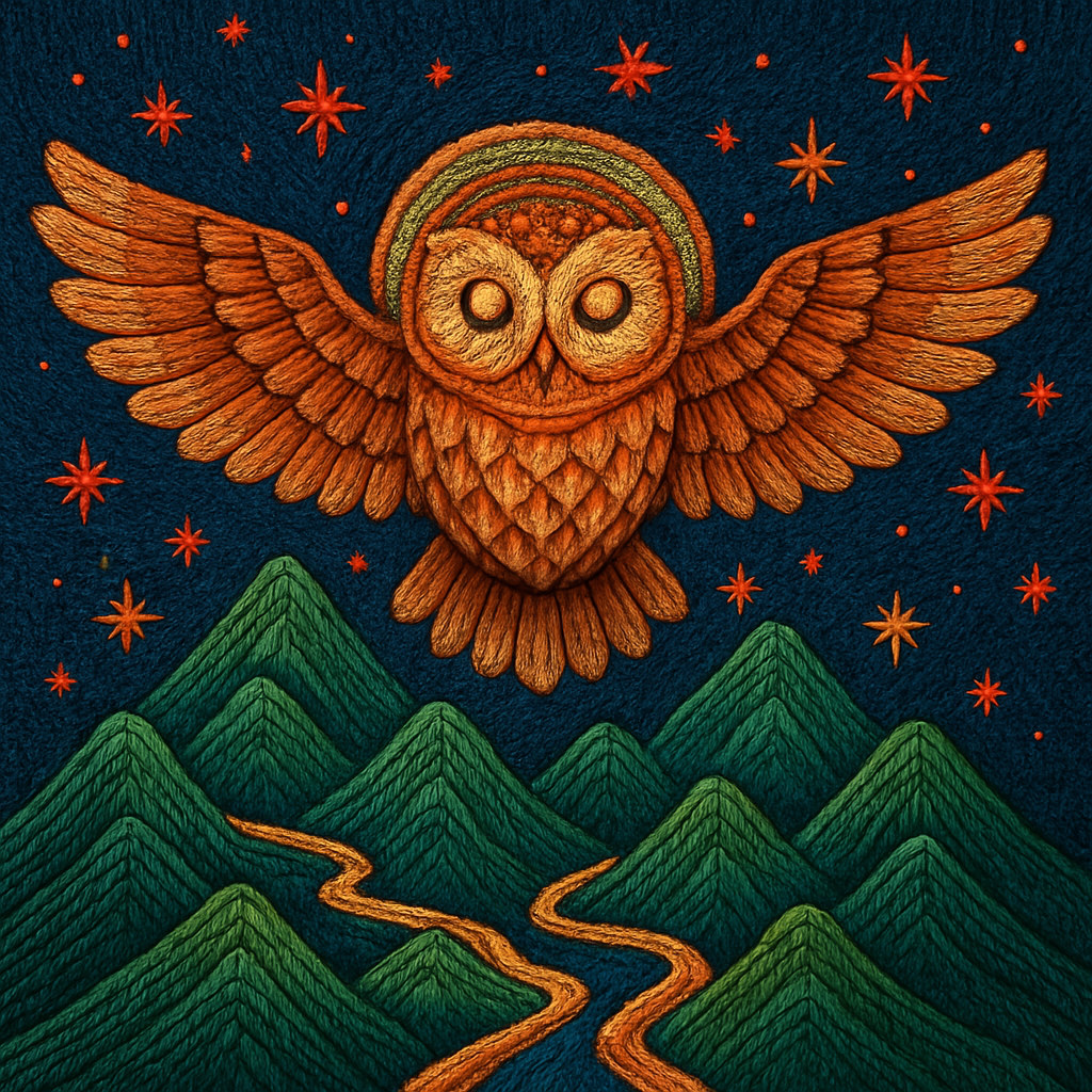 Owl Of The Radiant Mountain Choir painting diamond kit