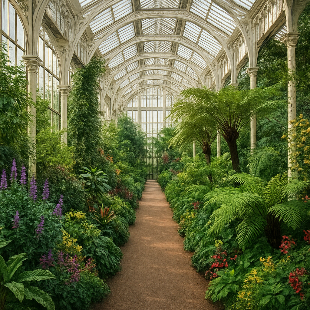 Royal Botanic Gardens Kew Temperate House Vista paint by color