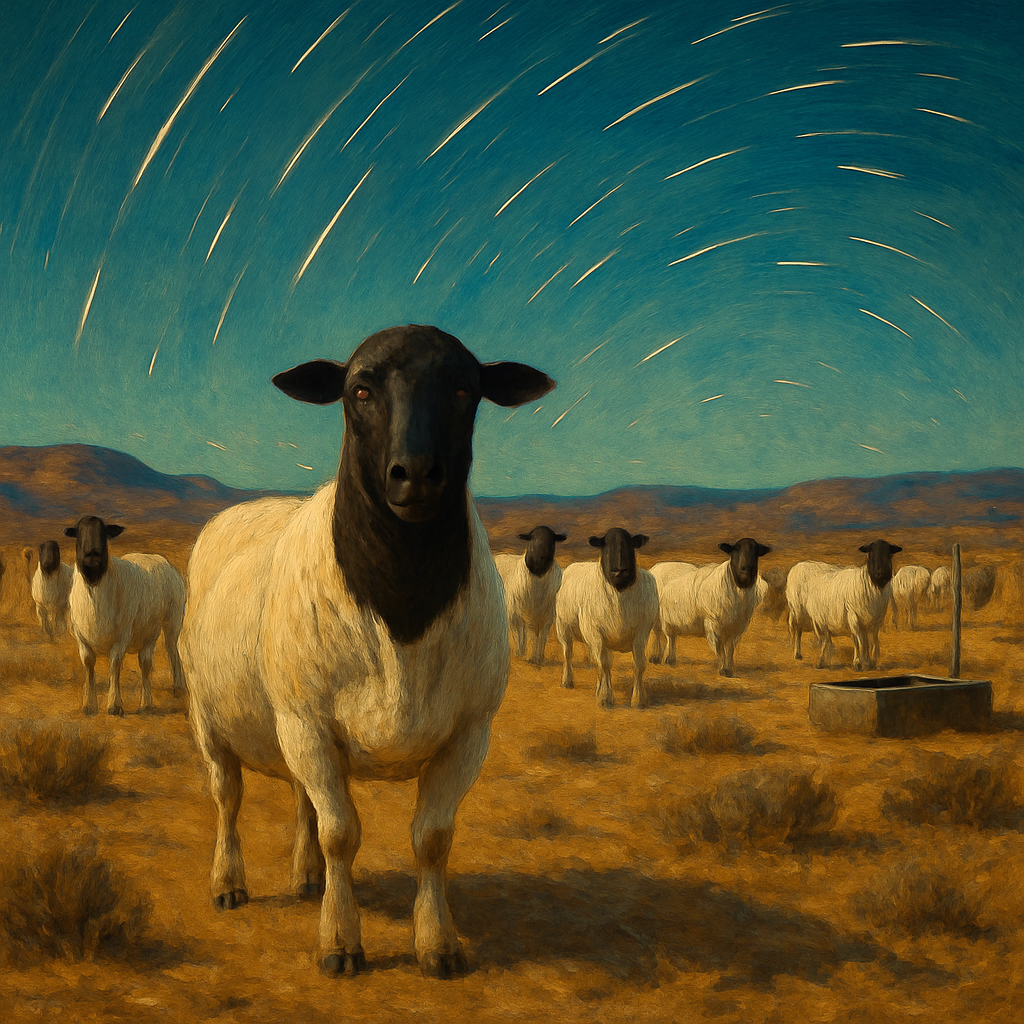 Dorper Sheep On Starlit Karoo Farm Painting by diamonds kit